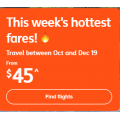 Jetstar - Week’s Hottest Fares Frenzy: Domestic Flights from $45 e.g. Melbourne to Sydney $45