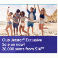 Jetstar - Club Member&#039;s Sale - Over 20,000 Seats from $14 (One-Way) e.g. Melbourne to Adelaide $14