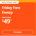 Jetstar Friday Fare Frenzy: Domestic Flights from $49 e.g. Ballina Byron to Sydney $49 etc.