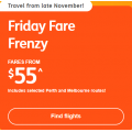 Jetstar - Friday Fare Frenzy: Domestic Flights from $55 e.g. Gold Coast to Newcastle $55 etc.