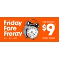 Jetstar Friday Frenzy $9 fares - 4pm to 8pm Today only