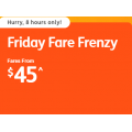 Jetstar - Friday Fare Frenzy: Domestic Flights form $45 + Fly to New Zealand $199; Indonesia $217; Thailand $367 Return etc.