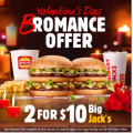 Hungry Jacks - Valentine’s Day Bromance Offer: 2 Big Jack’s for $10 via App