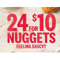 KFC - 24 Golden Nuggets + 4 Sauces $10 (All States)