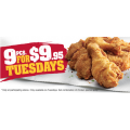 KFC Tuesday Special - 9 Chicken Pieces for $9.95 (NSW, VIC, SA, WA, NT)
