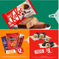 7-Eleven - Epic Wednesday Sale: $1 Double Cookies and Cream Kit Kat; 250ml Red Bull Peach Edition $2; Sushi Twin Pack $3 etc.