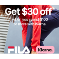 FILA - 30% Off Orders via Klarna - Minimum Spend $100