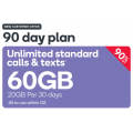 Kogan - 90 Days Unlimited Talk &amp; Text 60GB Plan + FREE SIM Card $9.90 (code)! Was $99.90 (Victoria Only)