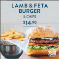 Ribs &amp; Burgers - Lamb &amp; Feta Burger + Chips $14.90