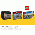 eBay - 15% off Selected Lego Toys (code)! Max. Discount $200