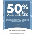 Vision Direct - Flash Sale: 50% Off all Lenses (code)