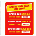 Liquorland - Spend &amp; Save Offers: $5 Off $60; $10 Off $100; $20 Off $150 Spend (codes)