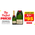 Get 2 bottles of Moet &amp; Chandon Brut Imperial NV Champagne for $95 @ Liquorland! 