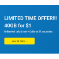 Lycamobile - Unlimited Plan S - 40GB Data For Just $1/28 Days (Was $30)