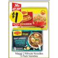 NQR - Maggi 2 Minute Noodles 5-Pack Varieties $1 (Was $3.95)