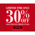 30% Off Selected Full Priced Styles @ Mathers! Limited Time Only