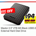 MSY - Maxtor 2.5&quot; 2TB M3 STSHX-M201TCBM Black USB3.0 External Hard Disk Drive $95 ($15 Off)