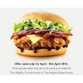 Free Mighty Burger Meal Upsize from KFC