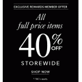 Millers - Exclusive Reward Members: 40% Off Full Priced Items + Free Click&amp;Collect