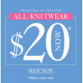 Millers - Nothing Over $20 Sale: Up to 90% Off Sale Styles e.g. Long Sleeve Printed Knit Jumper $10 (Was $89.99) etc.