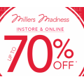 Millers - Madness Sale: Up to 70% Off Sale Styles e.g. Short $8; Skirt $8; Top $8; T-Shirt $8 etc.