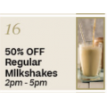 The Coffee Club - 50% Off Regular Milkshakes via Rewards App! Today Only