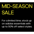 Adidas - Mid-Season Sale: Up to 50% Off 2940+ Outlet Styles e.g. Accessories $4.2; Tees $15; Pants $15; Footwear $15 etc.