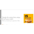 McDonald&#039;s - $5 Off Voucher via MyMacca&#039;s App with Visa Card - Minimum Spend $5