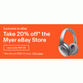 eBay Myer - 20% Off Storewide (code) e.g. Apple AirPods $183.2 Delivered (Was $249)