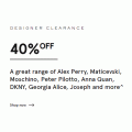 Myer - Designer Sale: Further 40% Off Over 1000 Clearance Items
