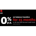 NAB 0% Balance Transfer on Credit Cards is now for 15 months