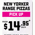 Dominos - New Yorker Range Pizza $14.95 Pick-Up (code)