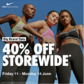Nike Factory Outlet - Big Weekend Sale: 40% Off Storewide [Fri, 11th - Mon, 14th June 2021]