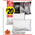 NQR - Royal Comfort Luxury Duck Pillow 2-Pack $20 (Was $129)