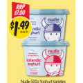 NQR - Nudie 500g Yoghurt Varities $1.49 (RRP $7)