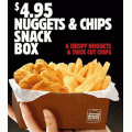 Hungry Jacks - 6 Crispy Nuggets &amp; Thick Cut Chips $4.95 