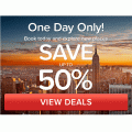 Hotels.com - One Day Sale: Up to 50% Off Hotel Booking + Extra 10% Off (code)