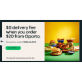 Oporto - Free Delivery via Uber Eats - Minimum Spend $20 (code)