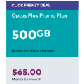 Optus - Click Frenzy: Unlimited Talk &amp; Text 5G 500GB SIM Plan $65/Month 