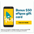 Optus - Bonus $50 eftpos Gift Card with Handset; activate includes SIM &amp; Recharge $30+ on Your First Charge 