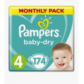 Amazon - Pampers Baby-Dry Nappies Size 4 Toddler, 174 Nappies, 9 to 14kg, Monthly Pack $51 Delivered (Was $68)