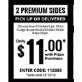 Dominos - 2 Premium Sides with Pizza Purchase $11 Pick-Up/Delivered (code)