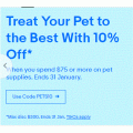 eBay - 10% Off Pet Supplies - Minimum Spend $75 (code)