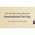 Amazon - International Pet Day: 20% Off Selected Pet Products (code)! Today Only