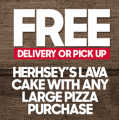 Pizza Hut - Latest Offers e.g. Free Hershey&#039;s Lava Cake with Any Large Pizza Pick-Up / Delivery; 4 Pizzas + 4 Sides $45