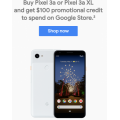 Google Store - $100 Promotional Credit with Pixel 3a or Pixel 3a XL Smartphone