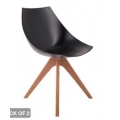  DealsDirect - 2 x Pinto Chairs with Beech Legs (Black) $88.35 Delivered ($199 at OO.com.au)