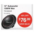 Pioneer 12&quot; Subwoofer 1300W Max $66.99 (Reg. $129) + Free [Click+Collect] @ SuperCheapAuto 