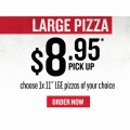 Pizza Hut - Latest Offers: 11&#039;&#039; Large Pizza $8.95 Pick-Up; 2 Large Pizzas $27 Delivered (codes)