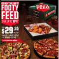 	Pizza Hut - Footy Feed Night - 2 Large Pizzas, 12 Wings &amp; 2 Dips $29.95 Pick-Up (25% Off)
